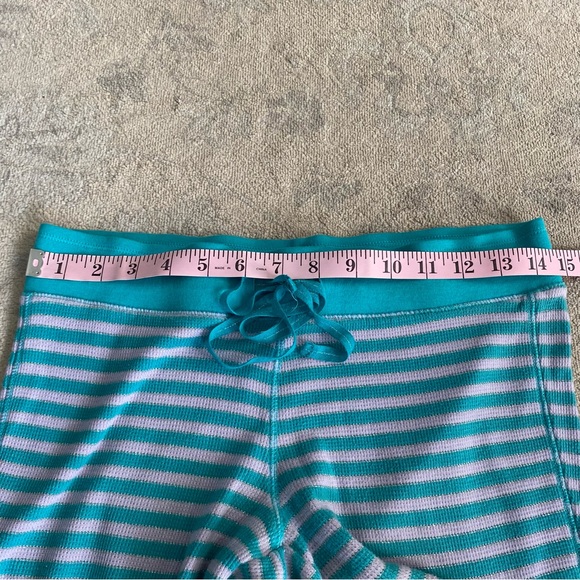 Victoria’s Secret Thermal Pajama Set Pants Henley Top Striped Metallic Small - Picture 13 of 15